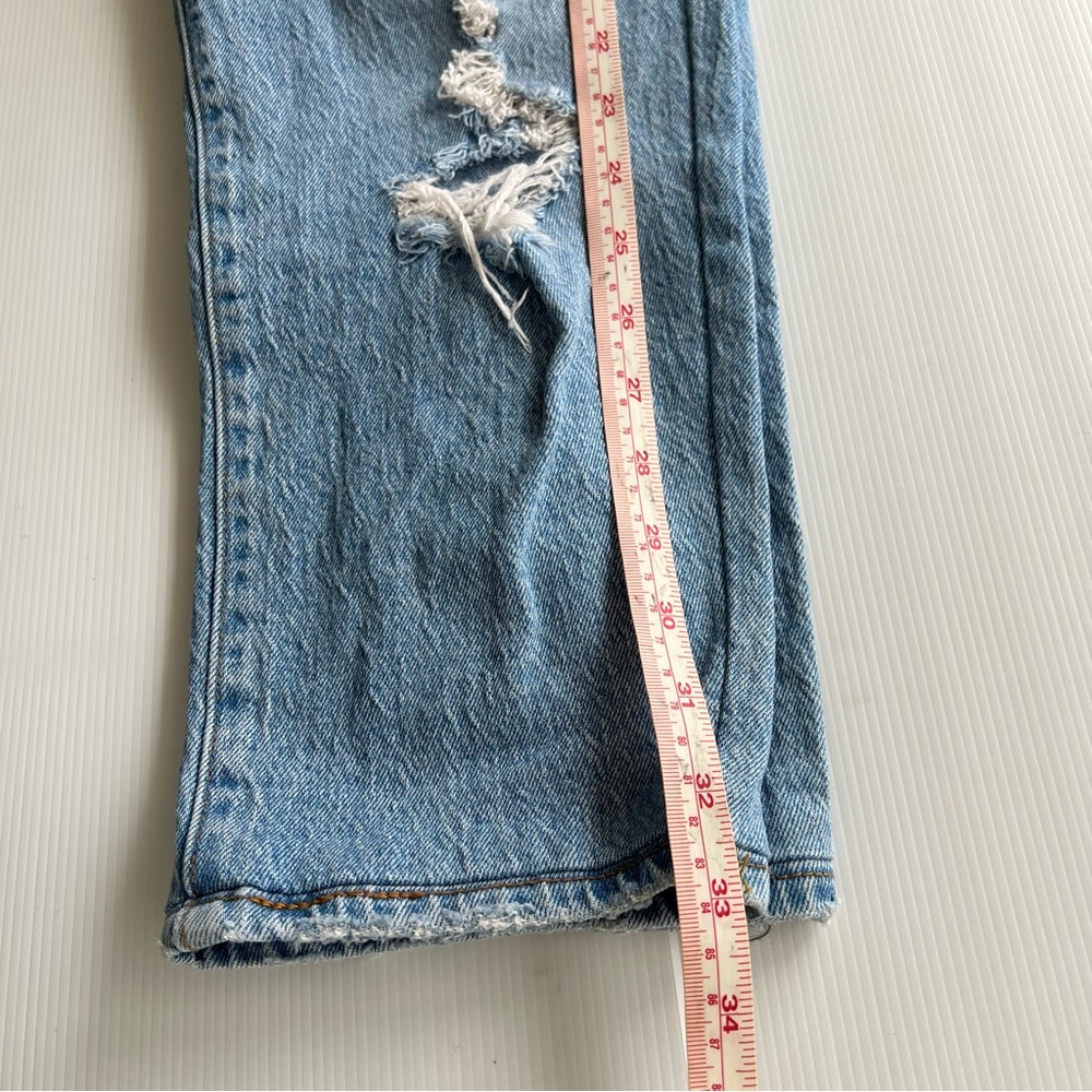 Levi’s Ribcage Premium Denim Jeans Straight Ankle Distressed High Waist 26 / 8 - Picture 13 of 15